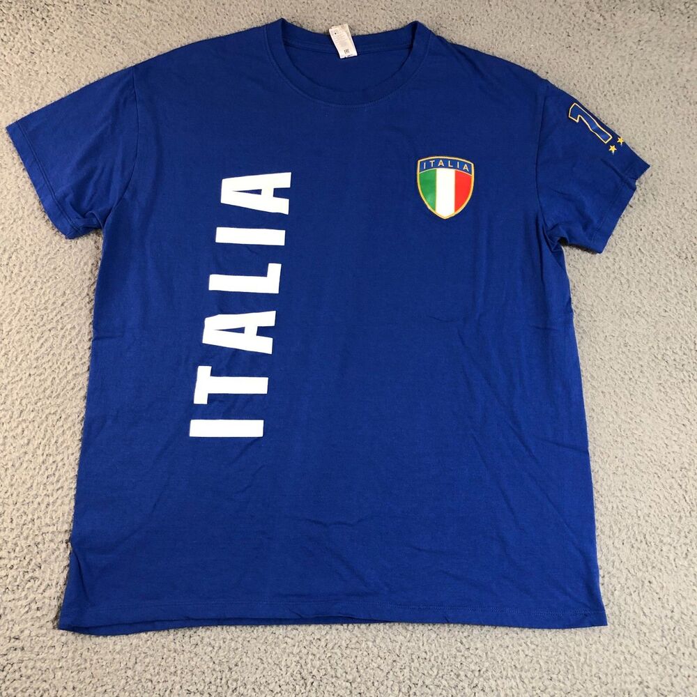 Italia Soccer Shirt Mens Large Blue #10 Totti Jersey Sols Sportswear Blokecore